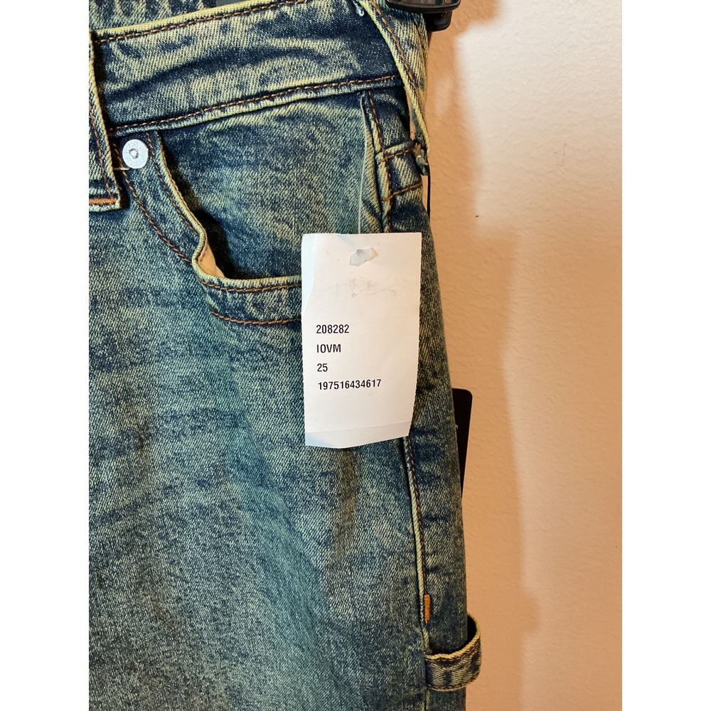True Religion LEILA High Rise Wide Leg Carpenter Jeans W25 Acid Wash Blue - Picture 3 of 10
